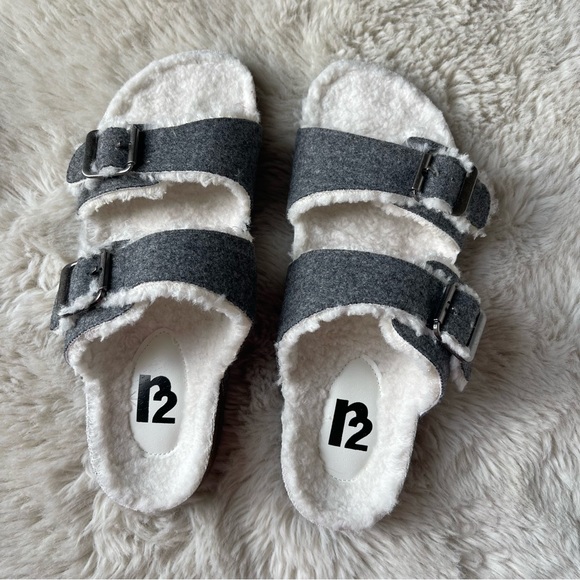 Birkenstock Shoes - Fur Birkenstock Dupe sandal 2 strap Women’s Sz 7.5